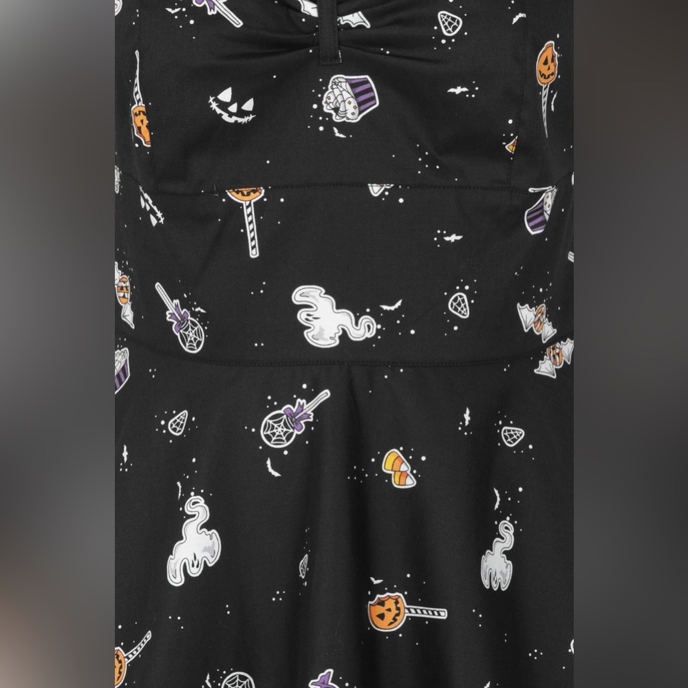 Hell Bunny Trick or Treat 50’s Dress Halloween Candy print - Picture 4 of 8